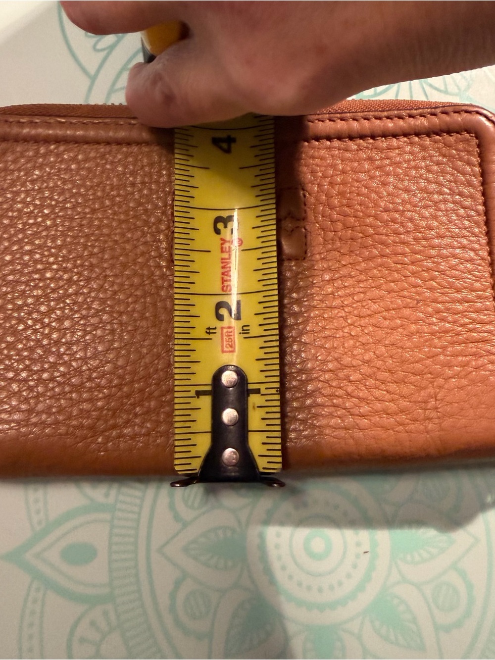 Tory Burch Pebbled Leather Zip Wristlet/Wallet - Chestnut - Picture 5 of 5